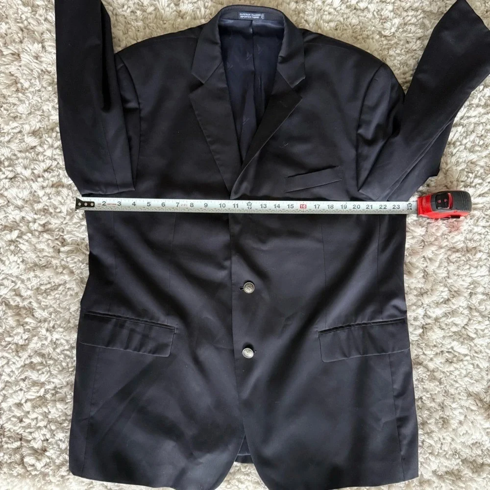 Nautica Wool 2-button Navy Blazer Anchor Nautical‎ Solver Metal Buttons 46R EUC